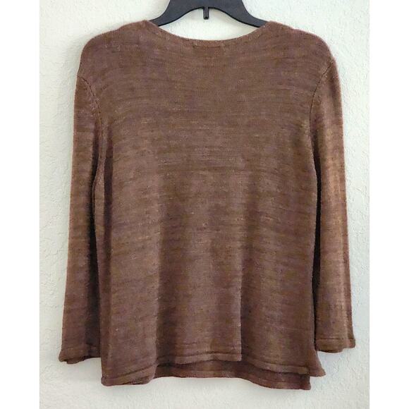 SWEATER/CARDIGAN & TANK TOP-TALBOTS-Made in Italy-Brown Knit-2 Pieces-Size PL - Picture 2 of 16